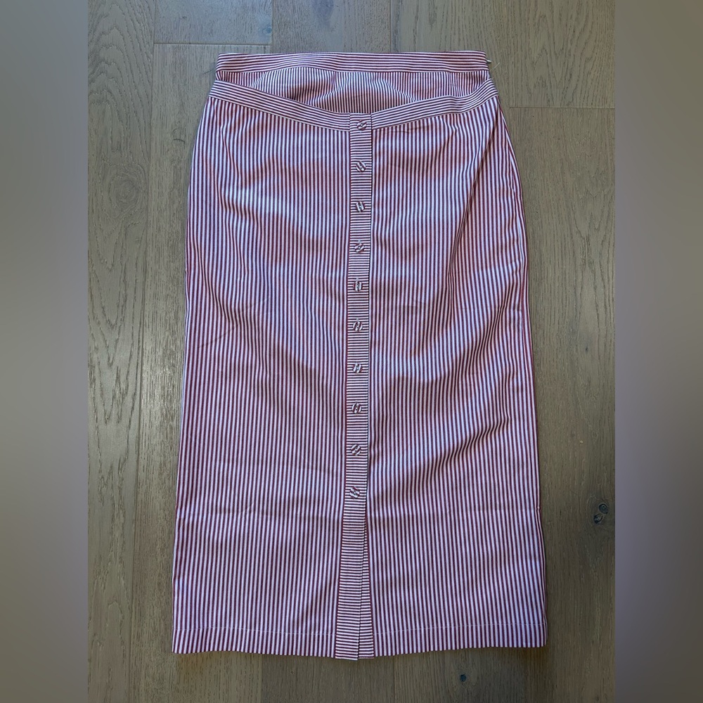 NWT Torn by Ronny Kobo June Skirt Women’s Large in Red and white